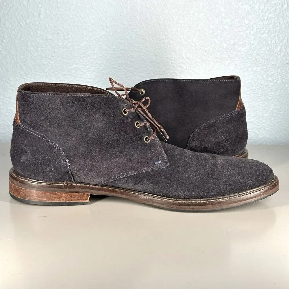 Johnston & Murphy Mens Chukka Boots Size 10M Blue Suede Lace Up J Murphy